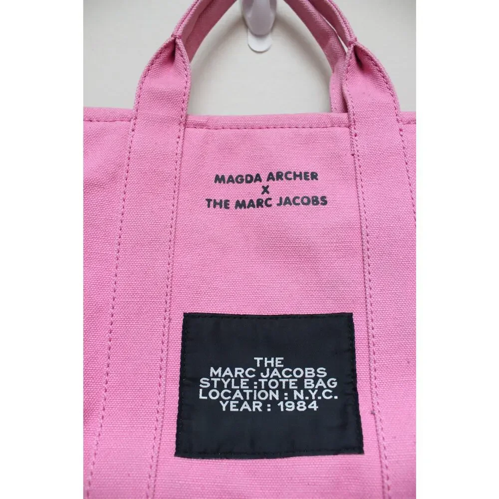 Marc Jacobs Magda Archer Pink Bear Canvas Pink Tote Bag Purse